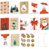 26pcs/set Merry Christmas Fold Greeting Cards with Envelopes Xmas Party DIY Gift Card New Year Party Decorations Navidad Noel