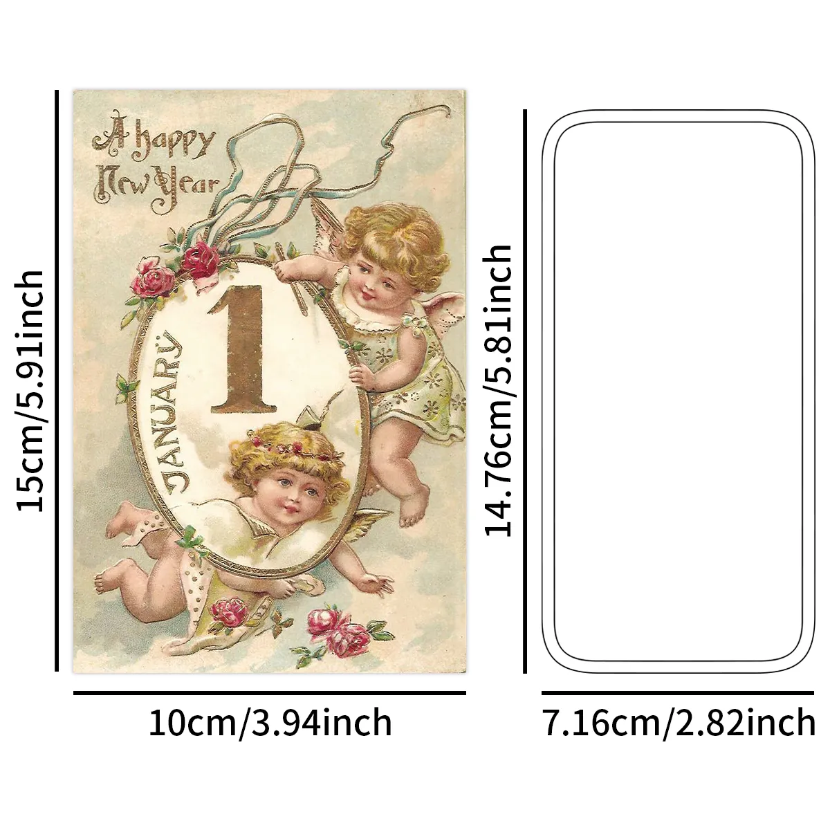 12pc Vintage-Inspired Postcards for Christmas & New Year,Happy New Year Greeting Card,Wall Collage Kit,Home Christmas Decoration