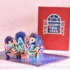 3D Pop UP Santa Cards Marry Christmas Greeting Cards Party Invitations Gifts New Year Greeting Card Anniversary Gifts Postcard