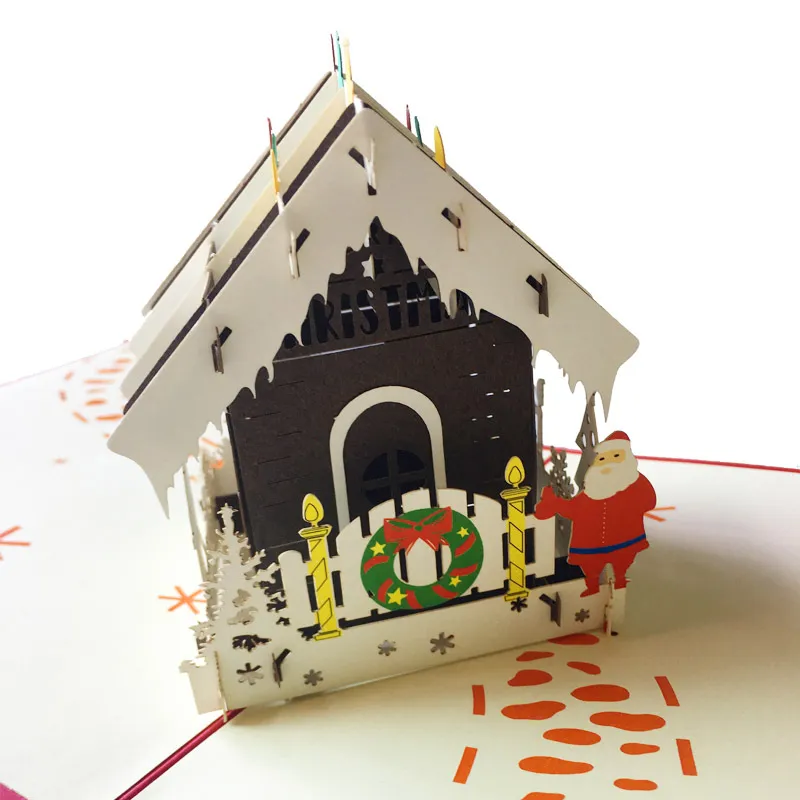 3D Pop UP Santa Cards Marry Christmas Greeting Cards Party Invitations Gifts New Year Greeting Card Anniversary Gifts Postcard