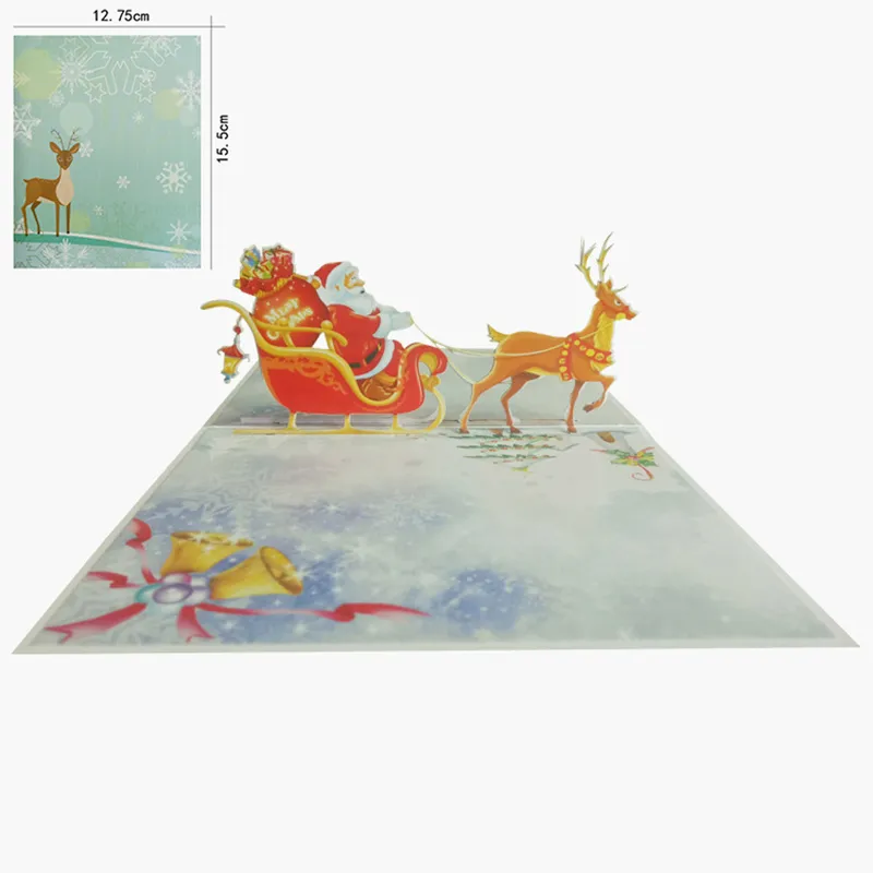 3D Pop UP Santa Cards Marry Christmas Greeting Cards Party Invitations Gifts New Year Greeting Card Anniversary Gifts Postcard