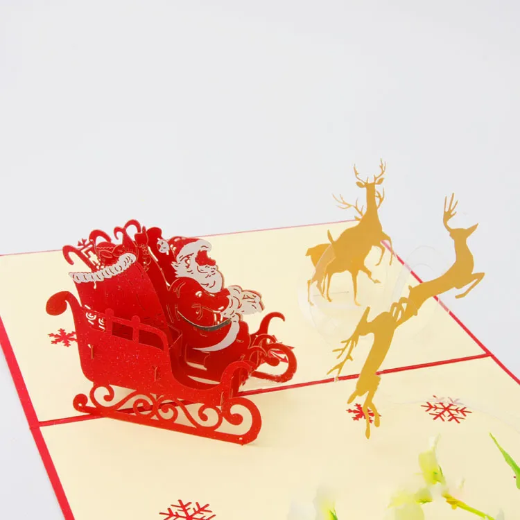 3D Pop UP Santa Cards Marry Christmas Greeting Cards Party Invitations Gifts New Year Greeting Card Anniversary Gifts Postcard