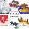 3D Pop UP Santa Cards Marry Christmas Greeting Cards Party Invitations Gifts New Year Greeting Card Anniversary Gifts Postcard