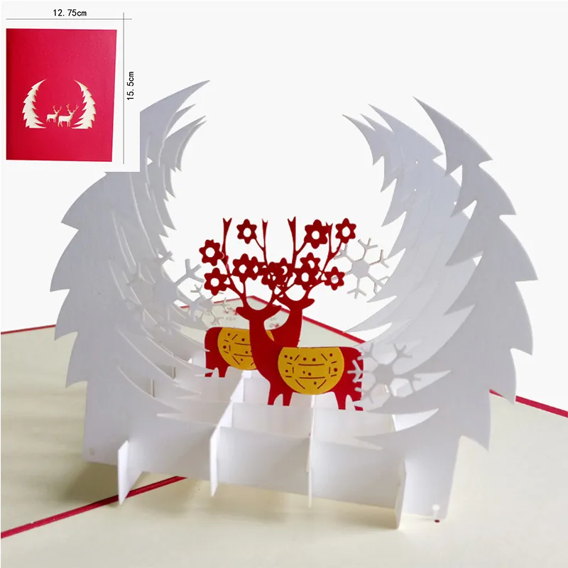 3D Pop UP Santa Cards Marry Christmas Greeting Cards Party Invitations Gifts New Year Greeting Card Anniversary Gifts Postcard