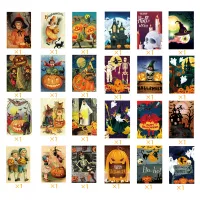 12/24pcs Halloween Pumpkin Ghost Greeting Cards Party Invitations Postcard Card Kids Gift Happy Halloween Party Supplies