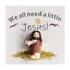 9*9cm Mini Easter Jesus Figures with Card Pocket Jesus Toy Sunday School Baptism Souvenirs Easter Invitation Cards