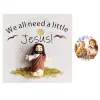 9*9cm Mini Easter Jesus Figures with Card Pocket Jesus Toy Sunday School Baptism Souvenirs Easter Invitation Cards
