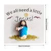 9*9cm Mini Easter Jesus Figures with Card Pocket Jesus Toy Sunday School Baptism Souvenirs Easter Invitation Cards