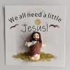 9*9cm Mini Easter Jesus Figures with Card Pocket Jesus Toy Sunday School Baptism Souvenirs Easter Invitation Cards