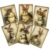 JAIIMAN 44pcs Card Set Spring Easter Egg Patterns, for Greeting Poster Cards, Paper Craft,Holiday Flag DIY, Album Decor, Craft