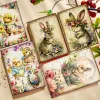 JAIIMAN 44pcs Card Set Spring Easter Egg Patterns, for Greeting Poster Cards, Paper Craft,Holiday Flag DIY, Album Decor, Craft