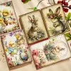 JAIIMAN 44pcs Card Set Spring Easter Egg Patterns, for Greeting Poster Cards, Paper Craft,Holiday Flag DIY, Album Decor, Craft