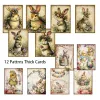 JAIIMAN 44pcs Card Set Spring Easter Egg Patterns, for Greeting Poster Cards, Paper Craft,Holiday Flag DIY, Album Decor, Craft