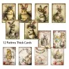 JAIIMAN 44pcs Card Set Spring Easter Egg Patterns, for Greeting Poster Cards, Paper Craft,Holiday Flag DIY, Album Decor, Craft