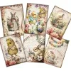 JAIIMAN 44pcs Card Set Spring Easter Egg Patterns, for Greeting Poster Cards, Paper Craft,Holiday Flag DIY, Album Decor, Craft