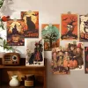 10pcs Vintage Halloween Greeting Cards Halloween Decoration Postcard with Black Cat,Pumpkin, Wall Stickers Note Cards Home Decor