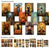 JAIIMAN 44pcs Card and Sticker set for Holiday,Halloween,Christmas,Harvest,Thanksgiving,Xmas with Snowman,Pumpkin Pattern for