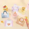 12 Sheets Cartoon Cute Animal Birthday Invitations Card Baby Shower Blessing Thank You New Year Greeting Card with Envelope