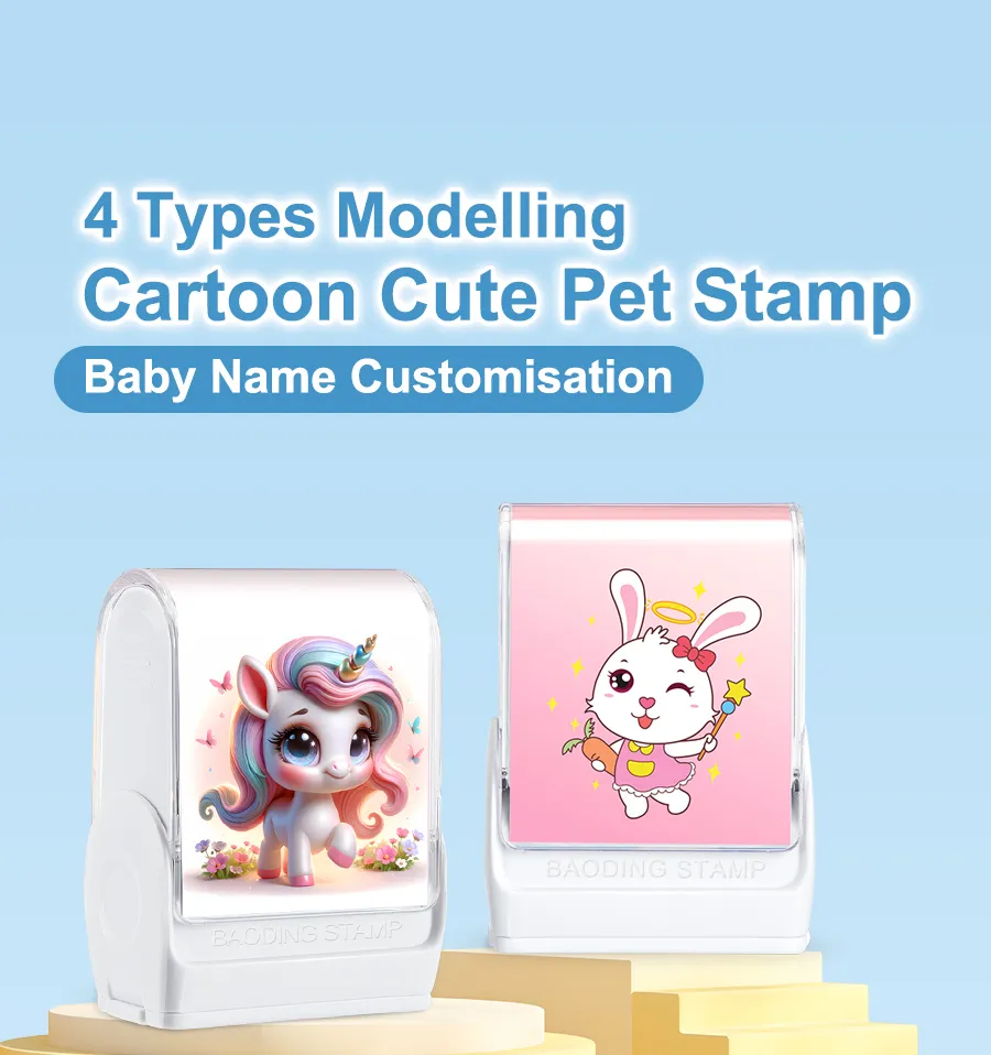 Customized kids name stamp personalized waterproof stamp for school uniform dresses logo shose tags  personalized ink pad stamps