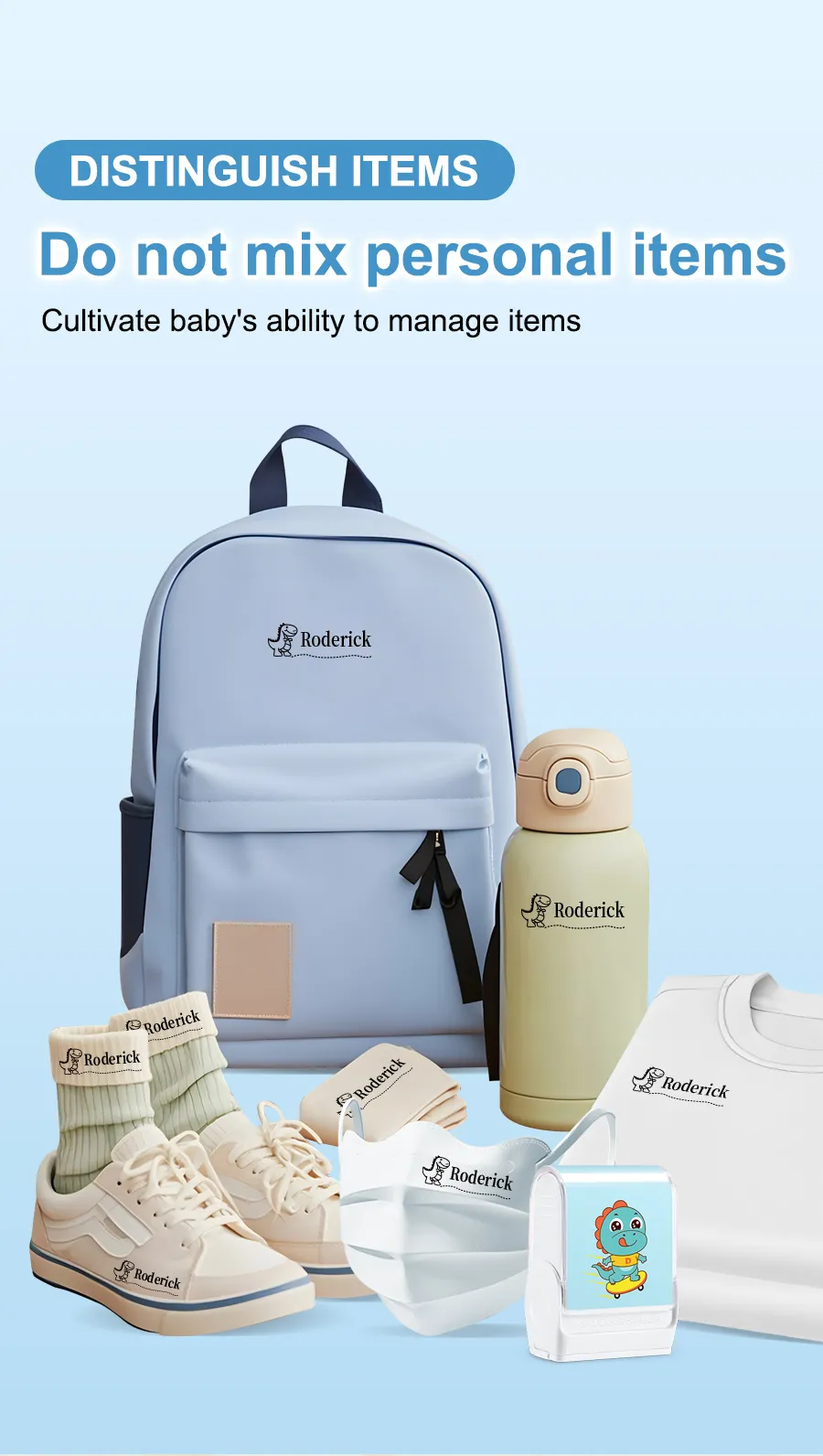 Customized kids name stamp personalized waterproof stamp for school uniform dresses logo shose tags  personalized ink pad stamps