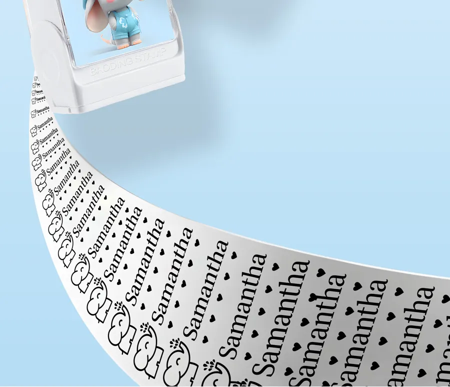 Customized kids name stamp personalized waterproof stamp for school uniform dresses logo shose tags  personalized ink pad stamps