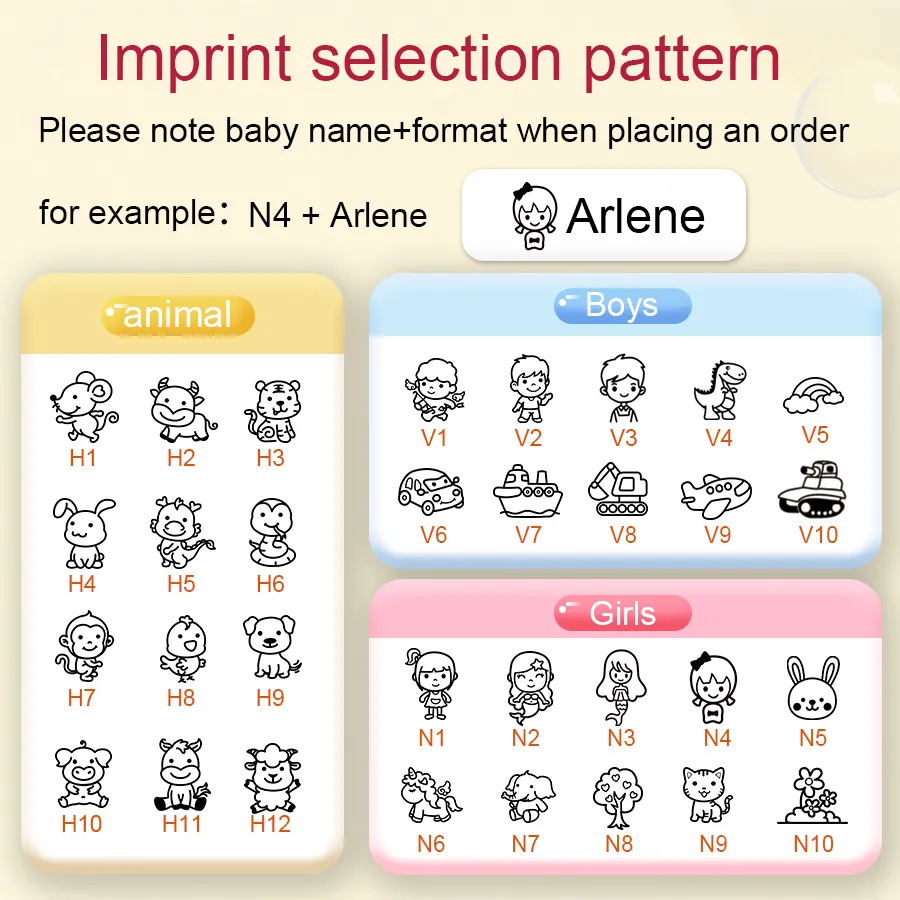 Customized Name Stamp Gift child’s school supplies with waterproof name stamps ; great for clothes, socks, shoes, bags, Gifts