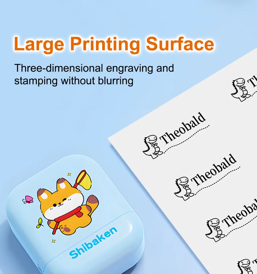 Custom Name Stamp for Laundry & Travel - Waterproof Ink Seal with Cartoon Icons, School/Kindergarten Organization Tool