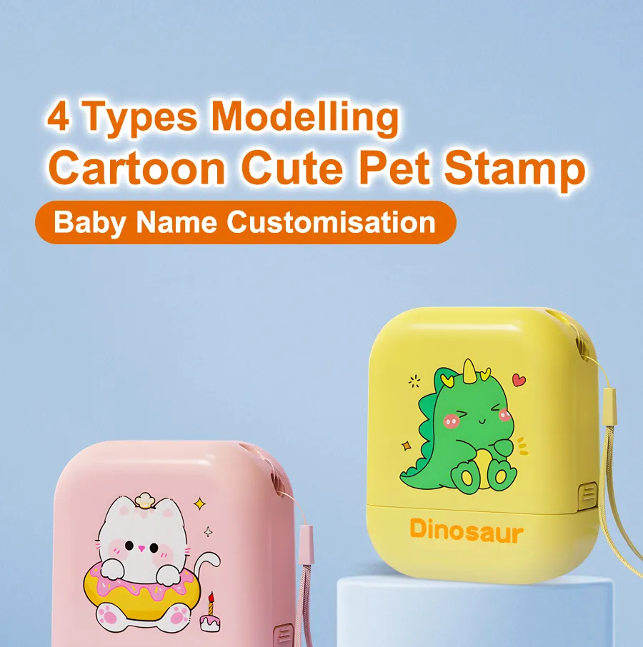 Custom Name Stamp for Laundry & Travel - Waterproof Ink Seal with Cartoon Icons, School/Kindergarten Organization Tool