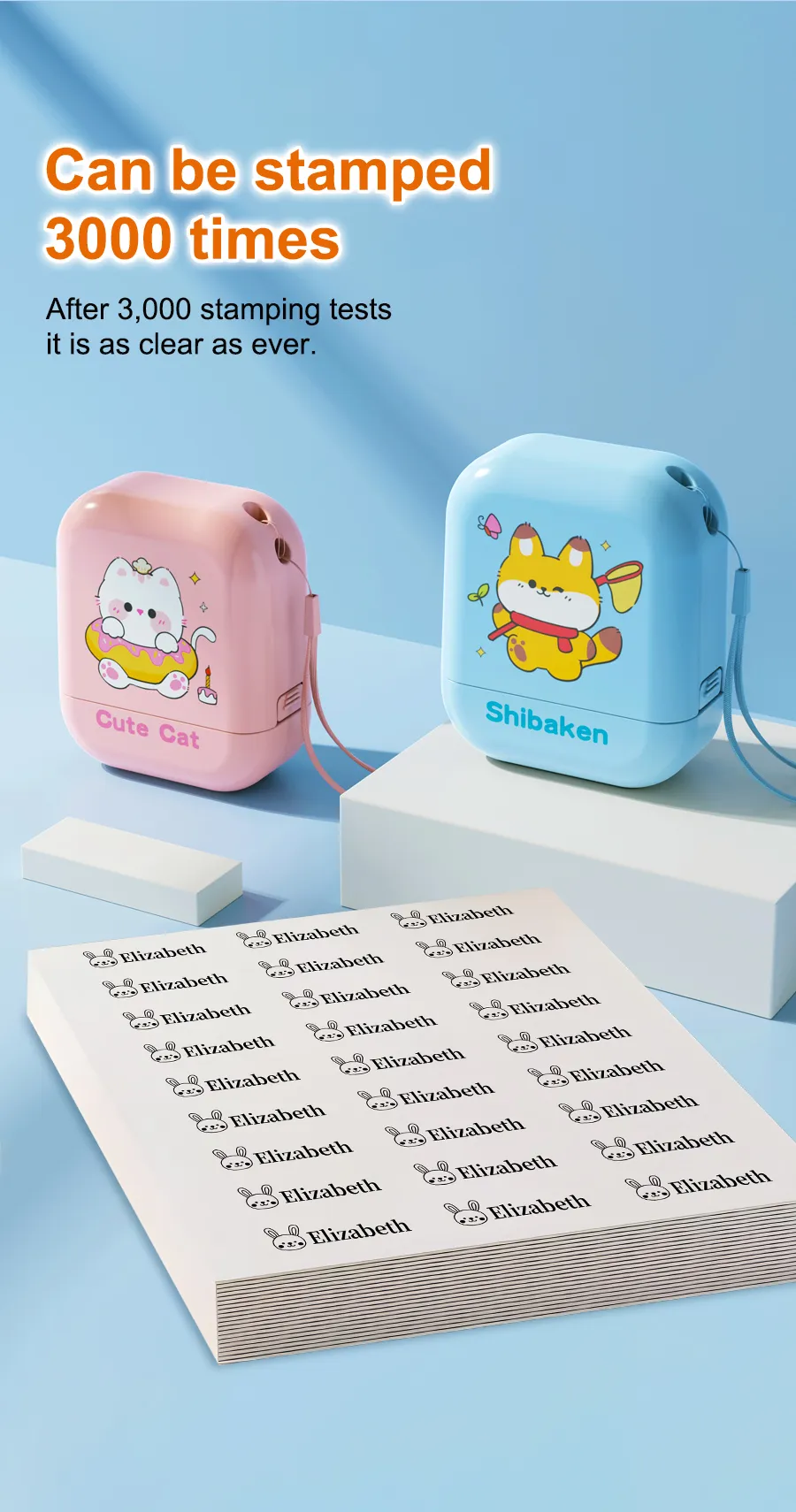 Custom Name Stamp for Laundry & Travel - Waterproof Ink Seal with Cartoon Icons, School/Kindergarten Organization Tool