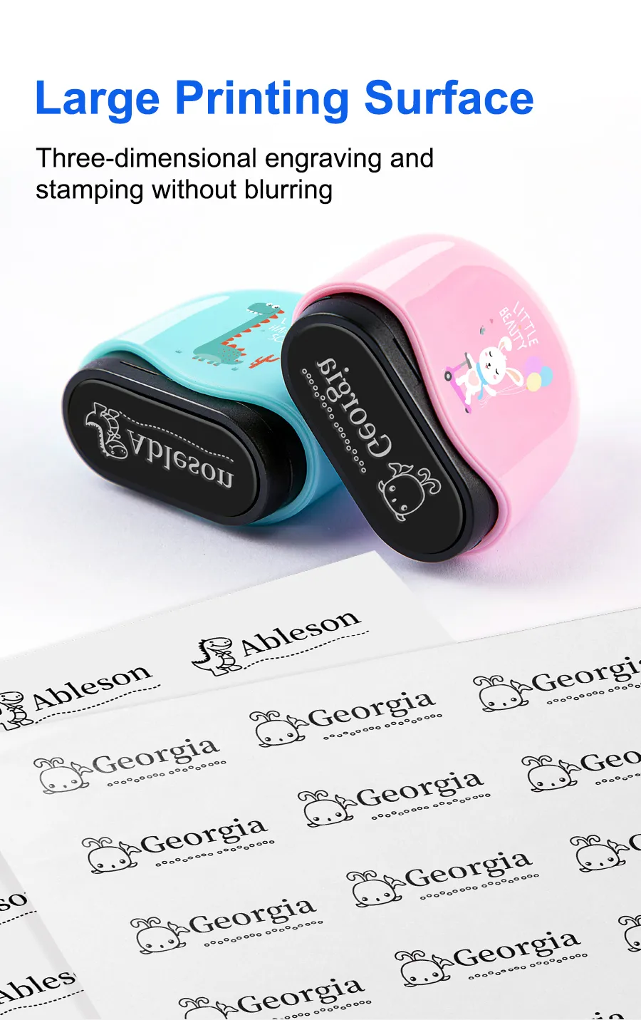 Personalized Student Name Stamp - Custom Waterproof Seal with Non-Fading Ink, Kindergarten Travel-Friendly Gift Set for Children