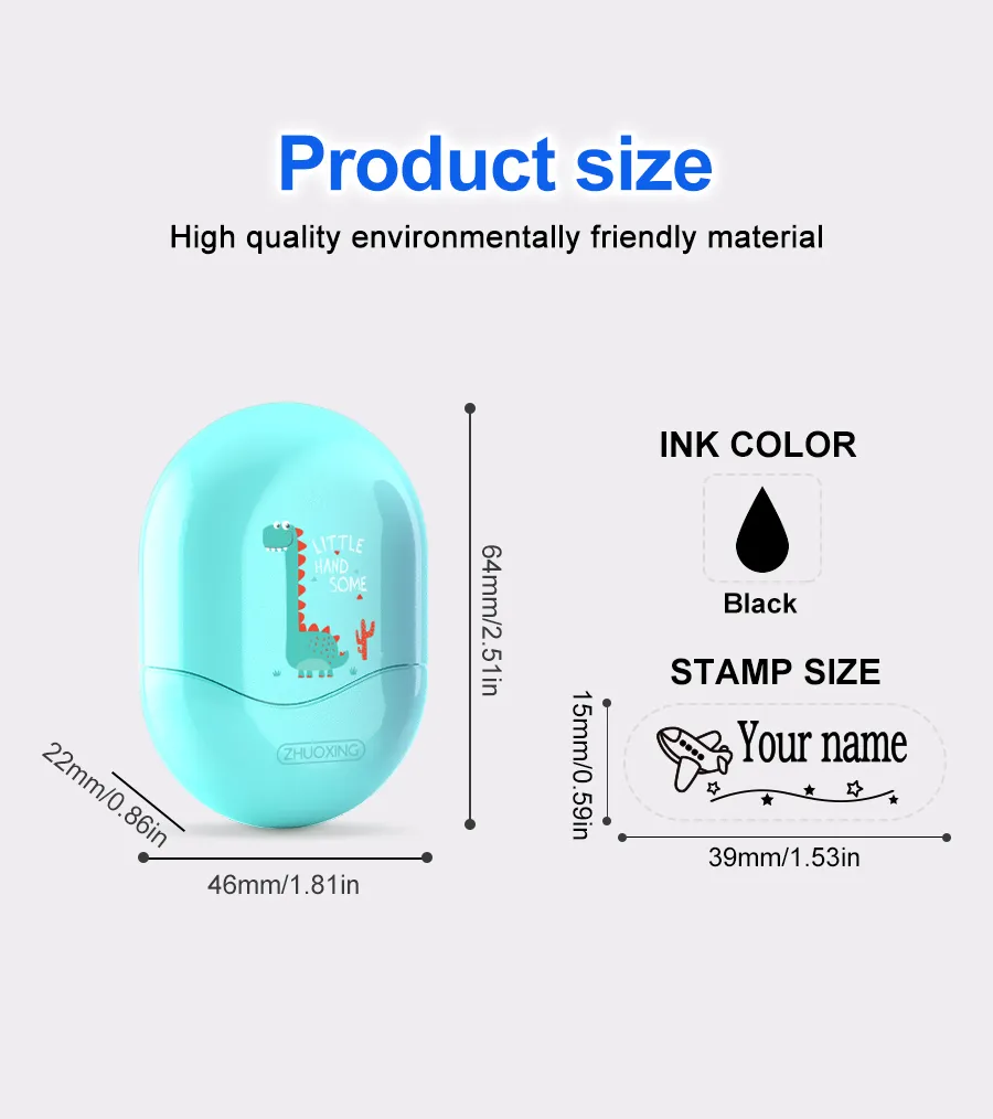 Personalized Student Name Stamp - Custom Waterproof Seal with Non-Fading Ink, Kindergarten Travel-Friendly Gift Set for Children