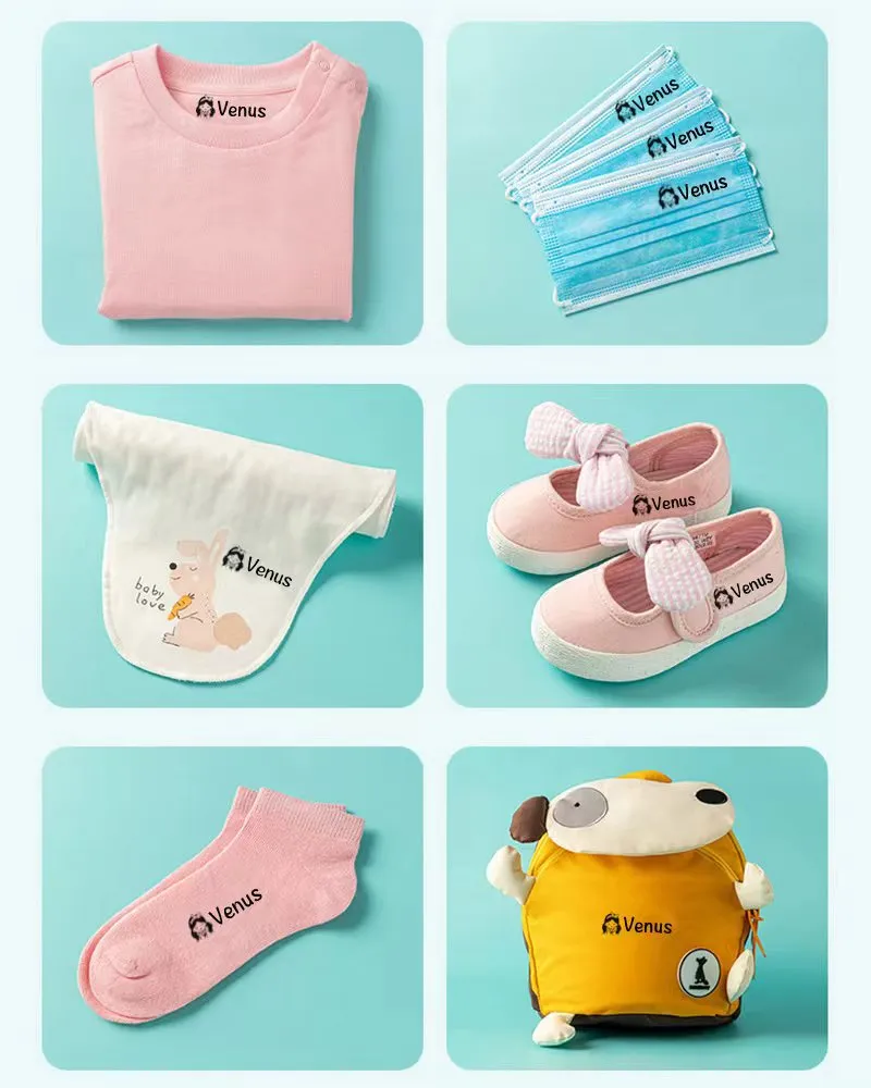 Customized children's name stamp,personalized waterproof stamp for clothing,Men's and women's personalized ink pad stamps
