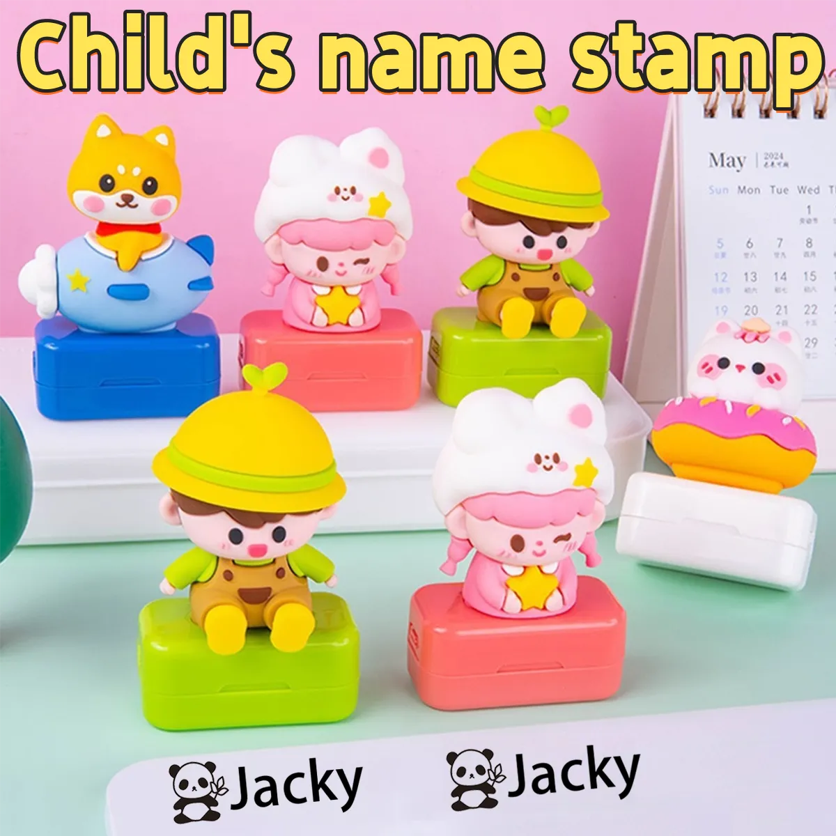 Customized children's name stamp,personalized waterproof stamp for clothing,Men's and women's personalized ink pad stamps