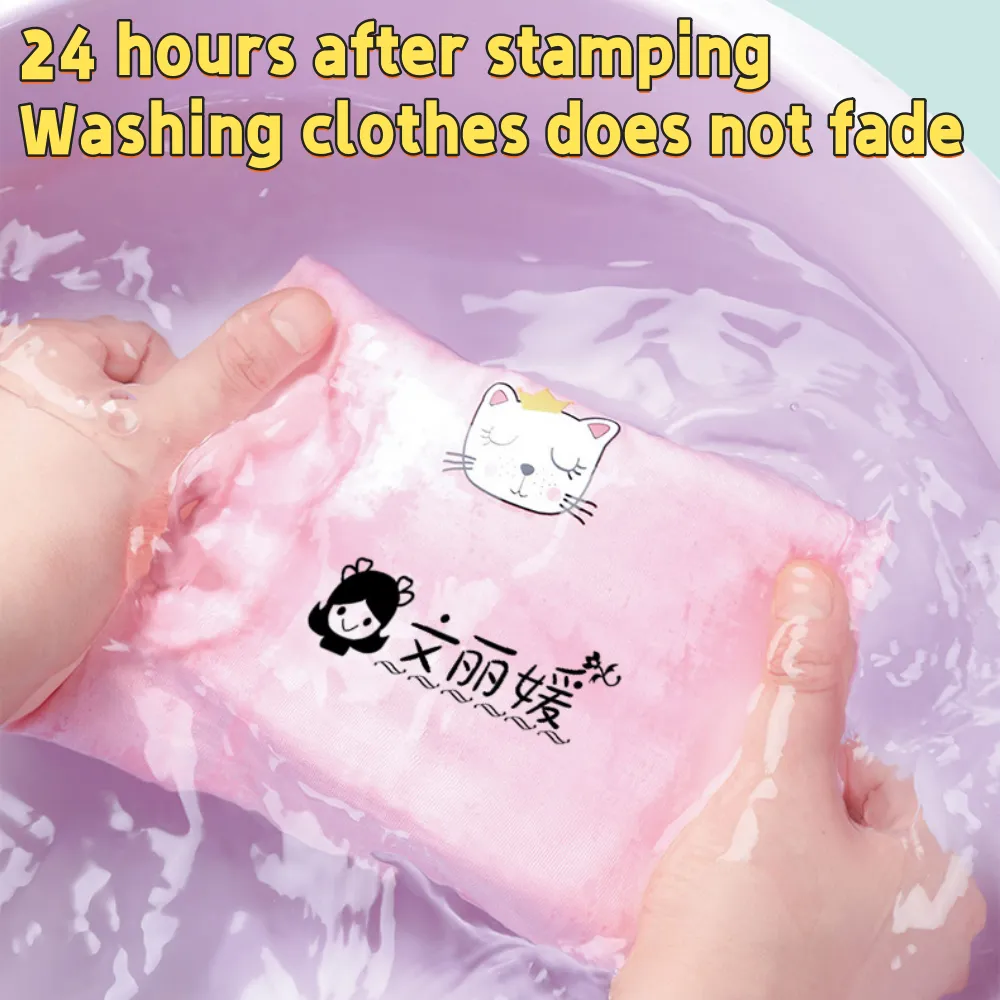 Customized children's name stamp,personalized waterproof stamp for clothing,Men's and women's personalized ink pad stamps