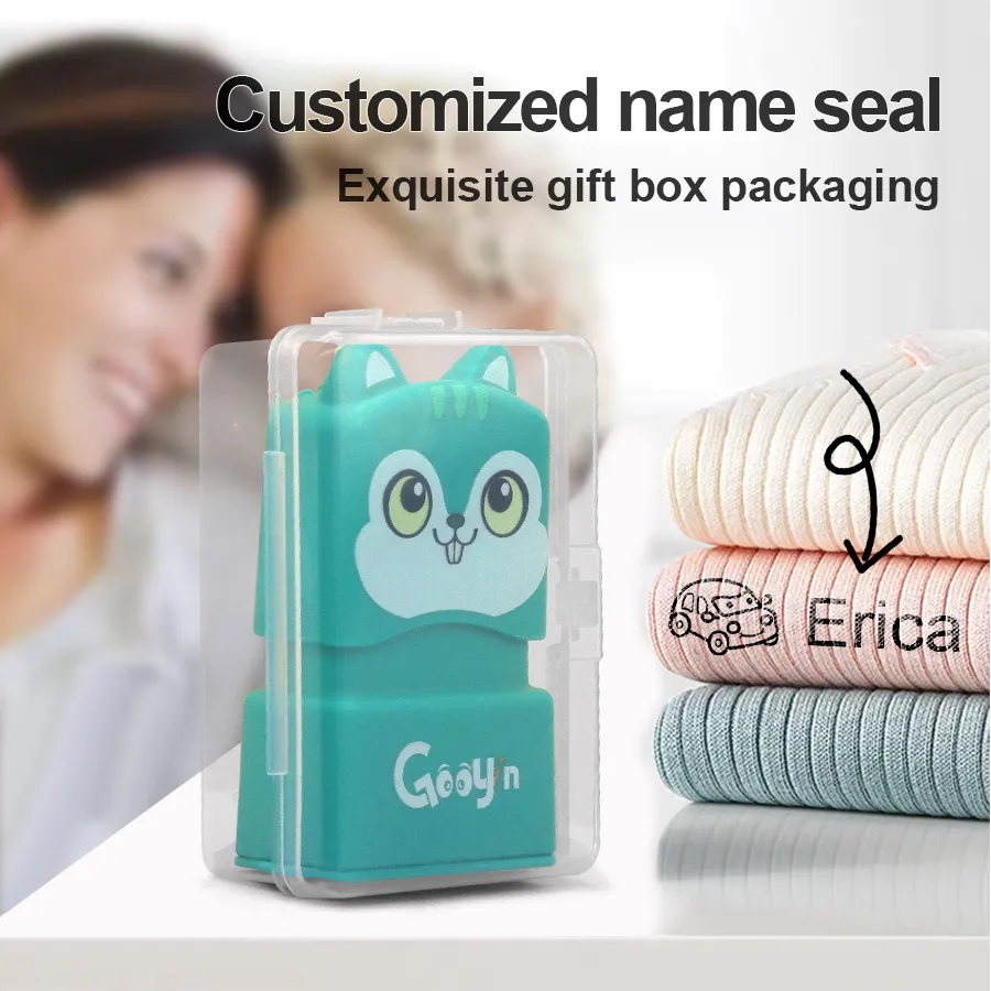 Customized Name Stamp Gift child’s school supplies with waterproof name stamps ; great for clothes, socks, shoes, bags, Gifts