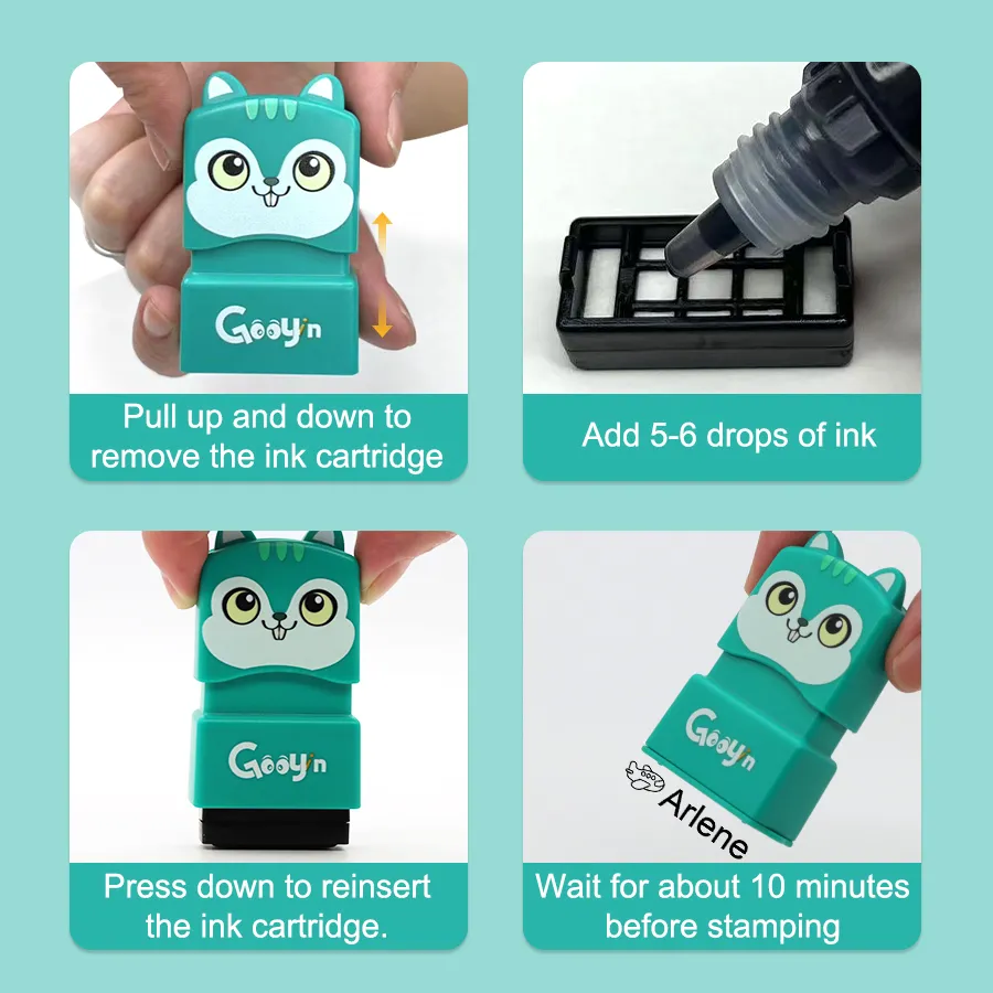 Customized Name Stamp Gift child’s school supplies with waterproof name stamps ; great for clothes, socks, shoes, bags, Gifts