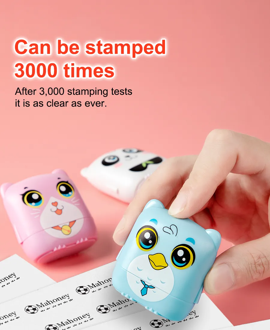 Customized Name Stamp for Kids - Reusable Waterproof Seal with Black Ink, Personalized Kindergarten Gift for Students & Toddlers