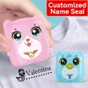 Customized Name Stamp for Kids - Reusable Waterproof Seal with Black Ink, Personalized Kindergarten Gift for Students & Toddlers