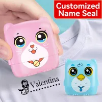 Customized Name Stamp for Kids - Reusable Waterproof Seal with Black Ink, Personalized Kindergarten Gift for Students & Toddlers
