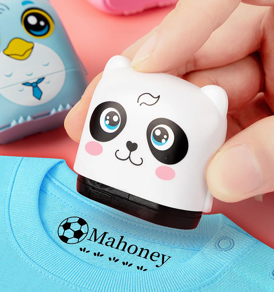 Customized Name Stamp for Kids - Reusable Waterproof Seal with Black Ink, Personalized Kindergarten Gift for Students & Toddlers