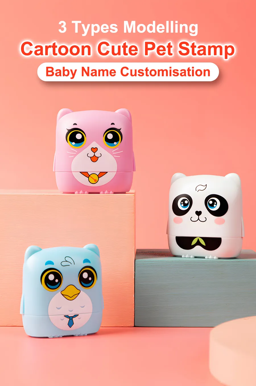 Customized Name Stamp for Kids - Reusable Waterproof Seal with Black Ink, Personalized Kindergarten Gift for Students & Toddlers