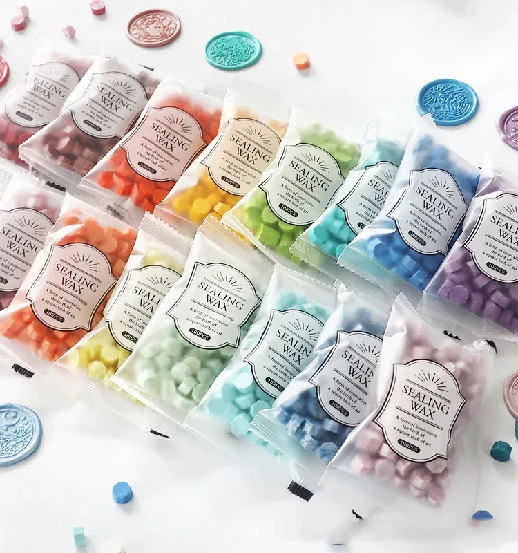 200 Pcs Wax Print Beads Wax Seal for Stamps Wax Lacquer for Seals Retro Sealing Gold Wedding Birthday Lacre for Card Making