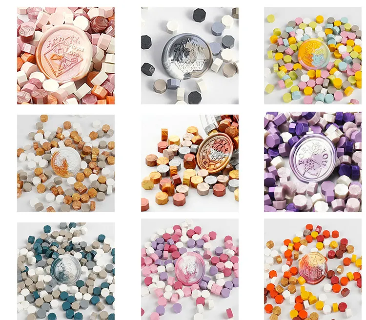 100 Pcs Wax Print Beads Retro Wax Seal for Stamps Sealing Macaron Gold Wedding Birthday Wax Lacquer for Seals Lacre Wax Seal