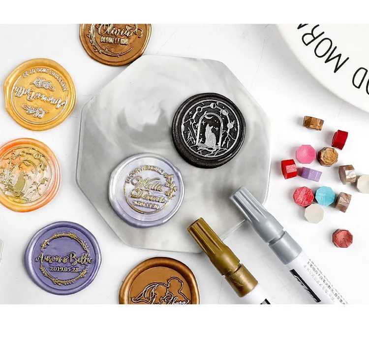 100 Pcs Wax Print Beads Retro Wax Seal for Stamps Sealing Macaron Gold Wedding Birthday Wax Lacquer for Seals Lacre Wax Seal