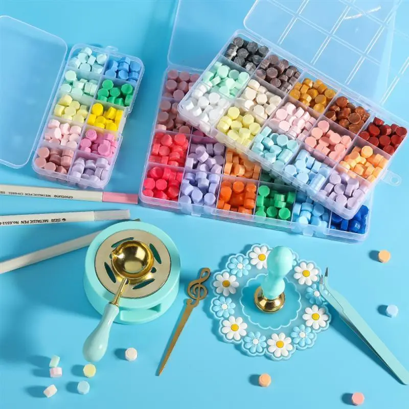 Wax Seal Stamp Set Lacquered Stamp Sealing Wax Kit DIY Craft Supplies Scrapbooking Wedding Invitation Decorative Sealing Wax Set