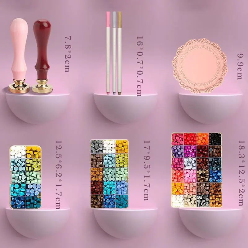 Wax Seal Stamp Set Lacquered Stamp Sealing Wax Kit DIY Craft Supplies Scrapbooking Wedding Invitation Decorative Sealing Wax Set