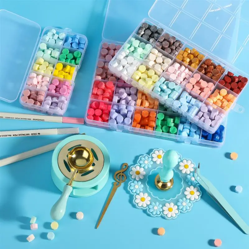 Wax Seal Stamp Set Lacquered Stamp Sealing Wax Kit DIY Craft Supplies Scrapbooking Wedding Invitation Decorative Sealing Wax Set