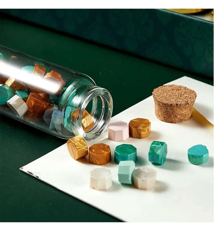 Wax Seal Stamp Set Vintage Kit Luxury Wedding Invitation Postcard Sealing Wax Beads Seal Stamp Melting Gift Packing Box HCS001