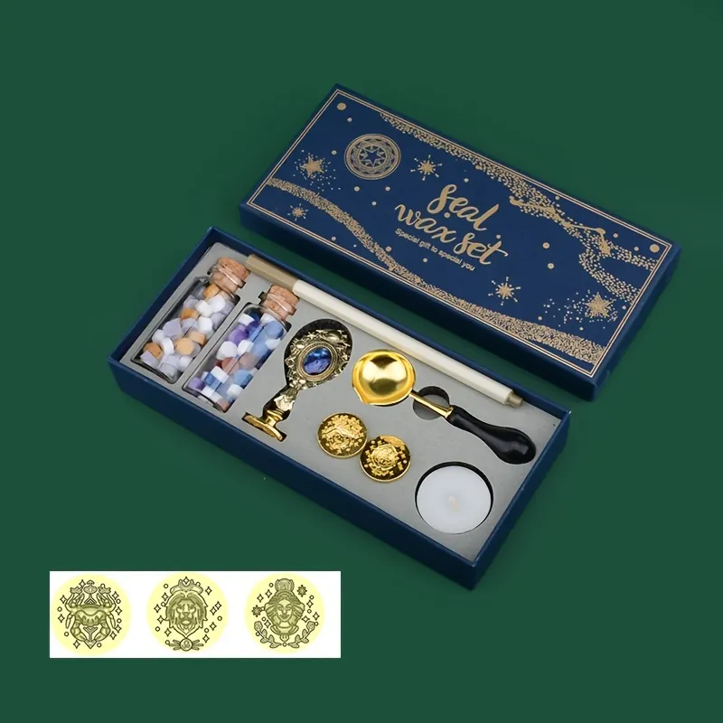 Constellation Fire Paint Stamp, Envelope Decoration Creative Constellation Fire Paint Wax Granules Combo Set, fashion gift