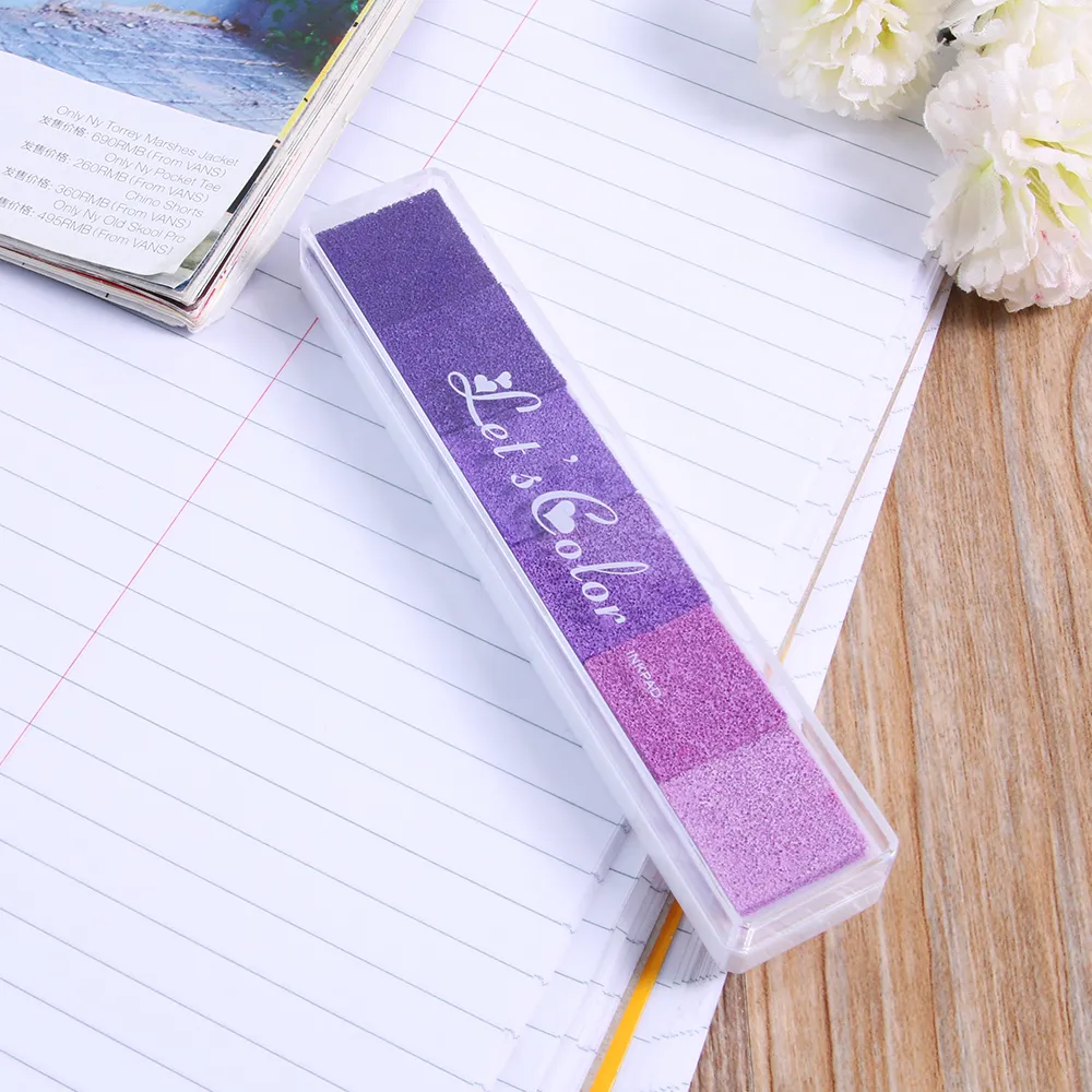 Hot Sale Colorful Non-Toxic Gradient Color Ink Pad Rubber Stamp Oil Based Finger Print Nice Inkpad Kids Toys For Rubber Stamp